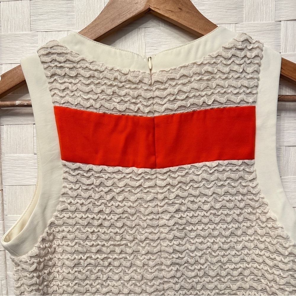 Gianni Bini Womens Colorblock Popcorn Knit Mini Dress Orange Navy Cream Size M - Picture 9 of 11